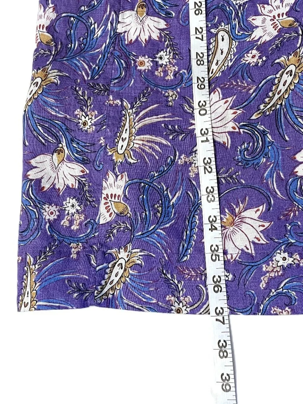 J Jill Love Linen Dress Womens Medium Purple 100% Linen Floral Sleeveless Shift